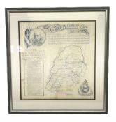 Boer War cotton handkerchief printed with portraits of Lord Roberts and Queen Victoria with a map of