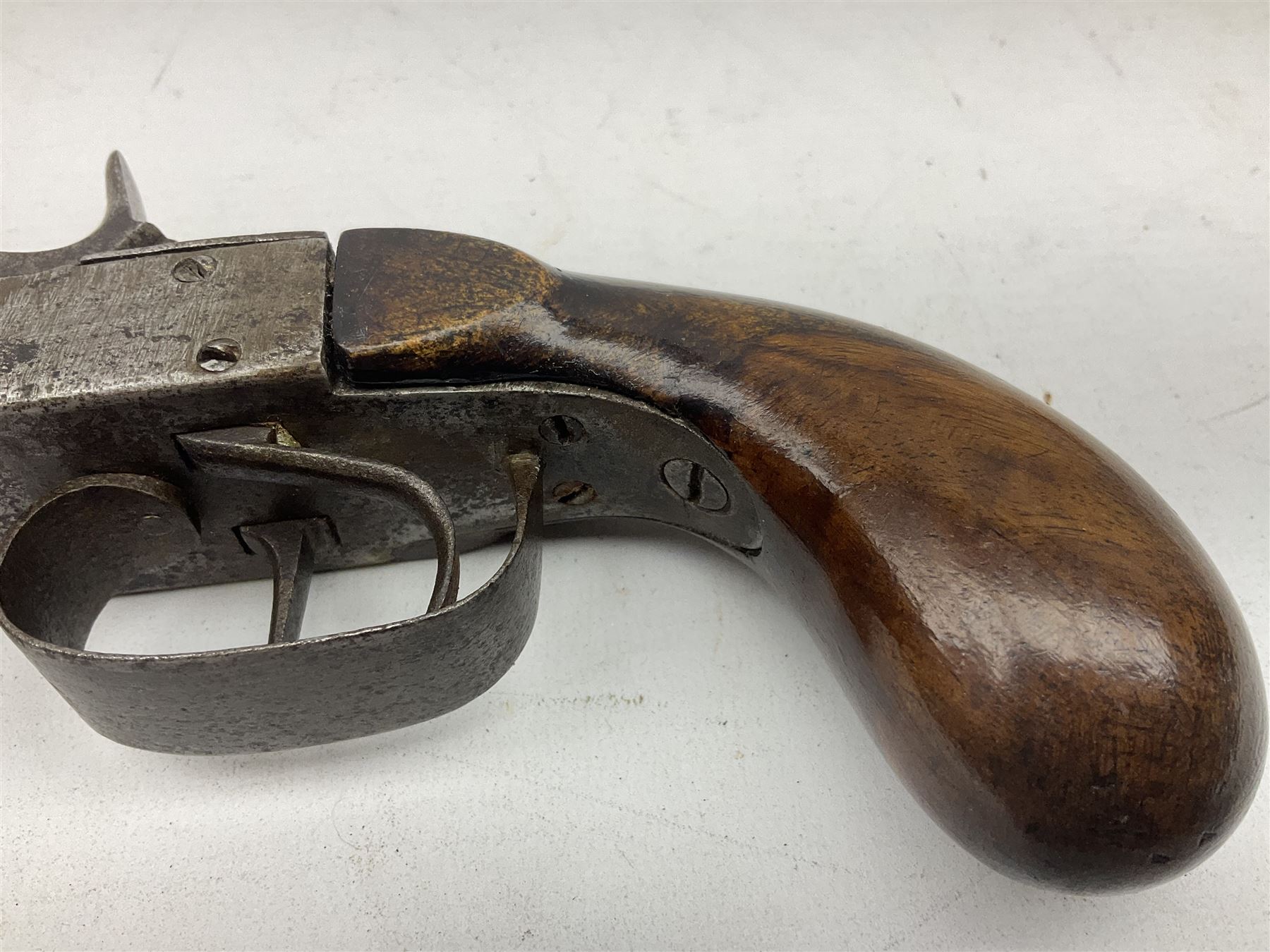 Mid 19th century double barrel percussion muff pistol - Image 14 of 16