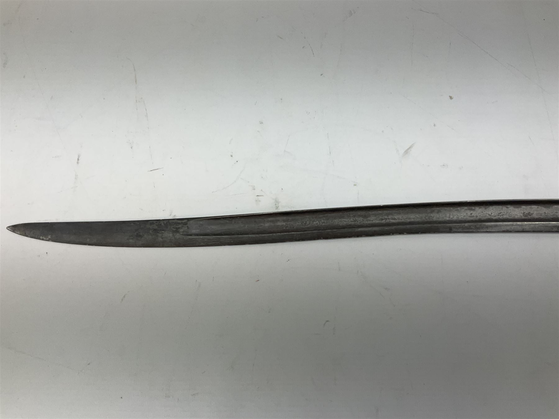 French 1866 pattern sabre bayonet with 57cm fullered steel curving blade dated 1872 - Image 11 of 19