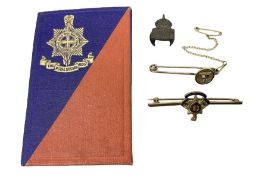 Royal Sussex Regiment 9ct gold sweetheart brooch with Regimental Association membership card to 6406