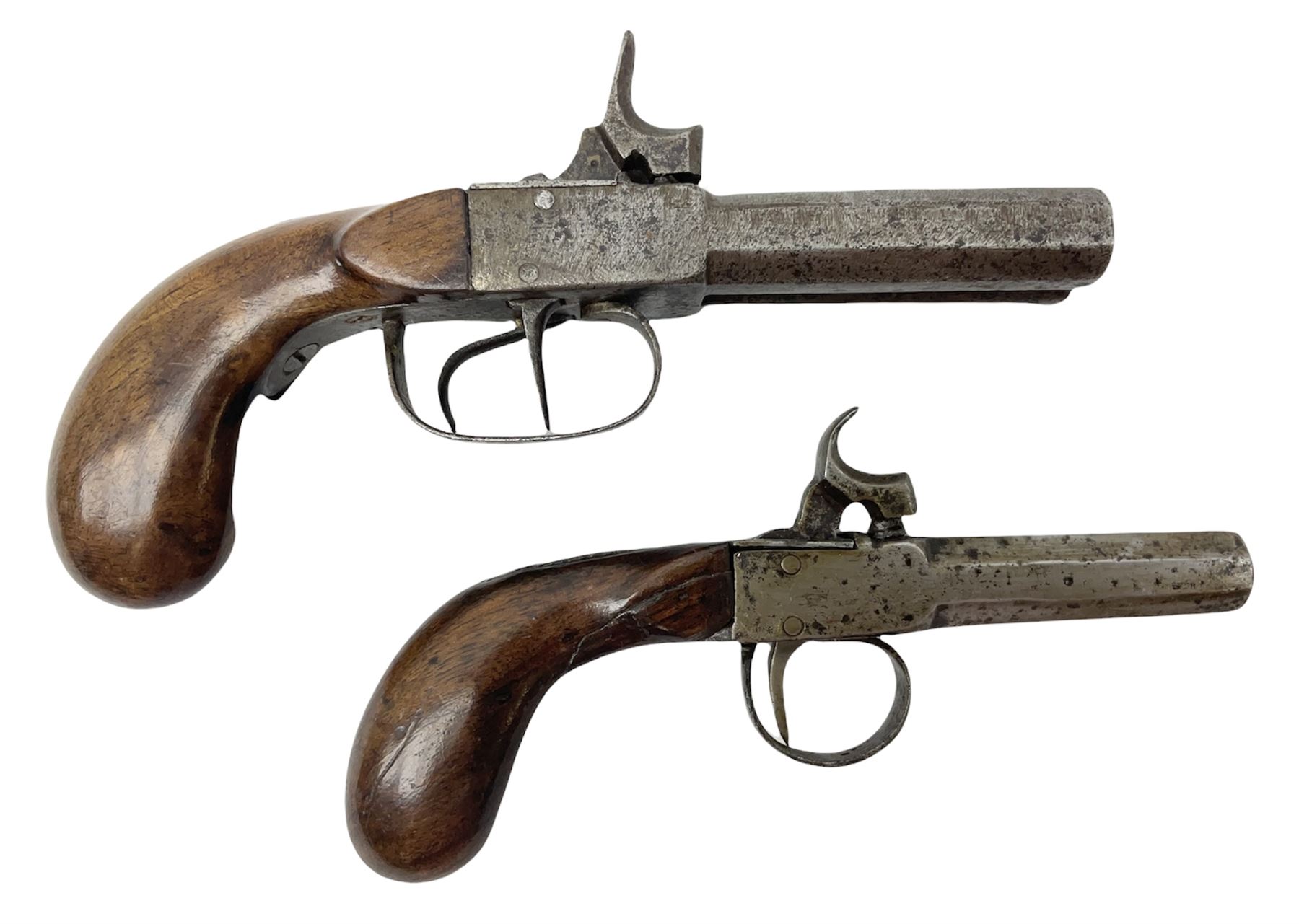 Mid 19th century double barrel percussion muff pistol