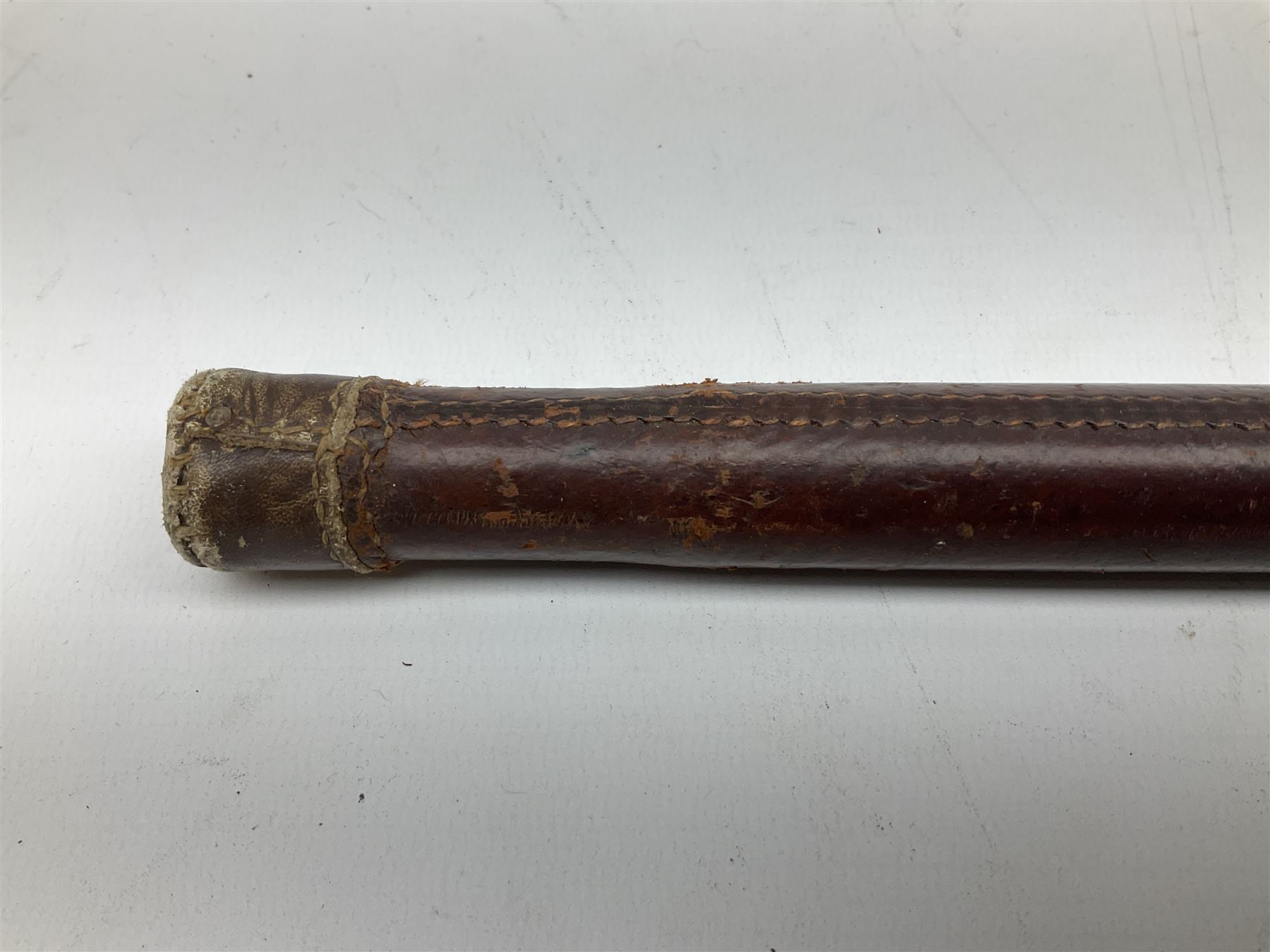 Early 20th century officer's swagger type leather covered sword stick - Image 17 of 17