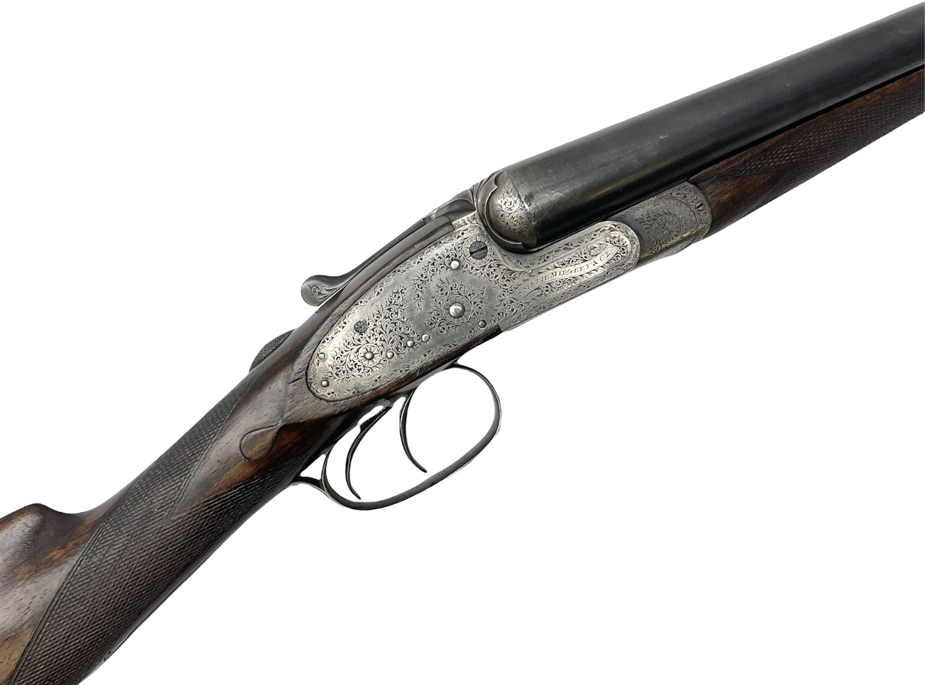 Smith Midgley Bradford 12-bore side-by-side double barrel side-lock ejector shotgun with 71cm barrel