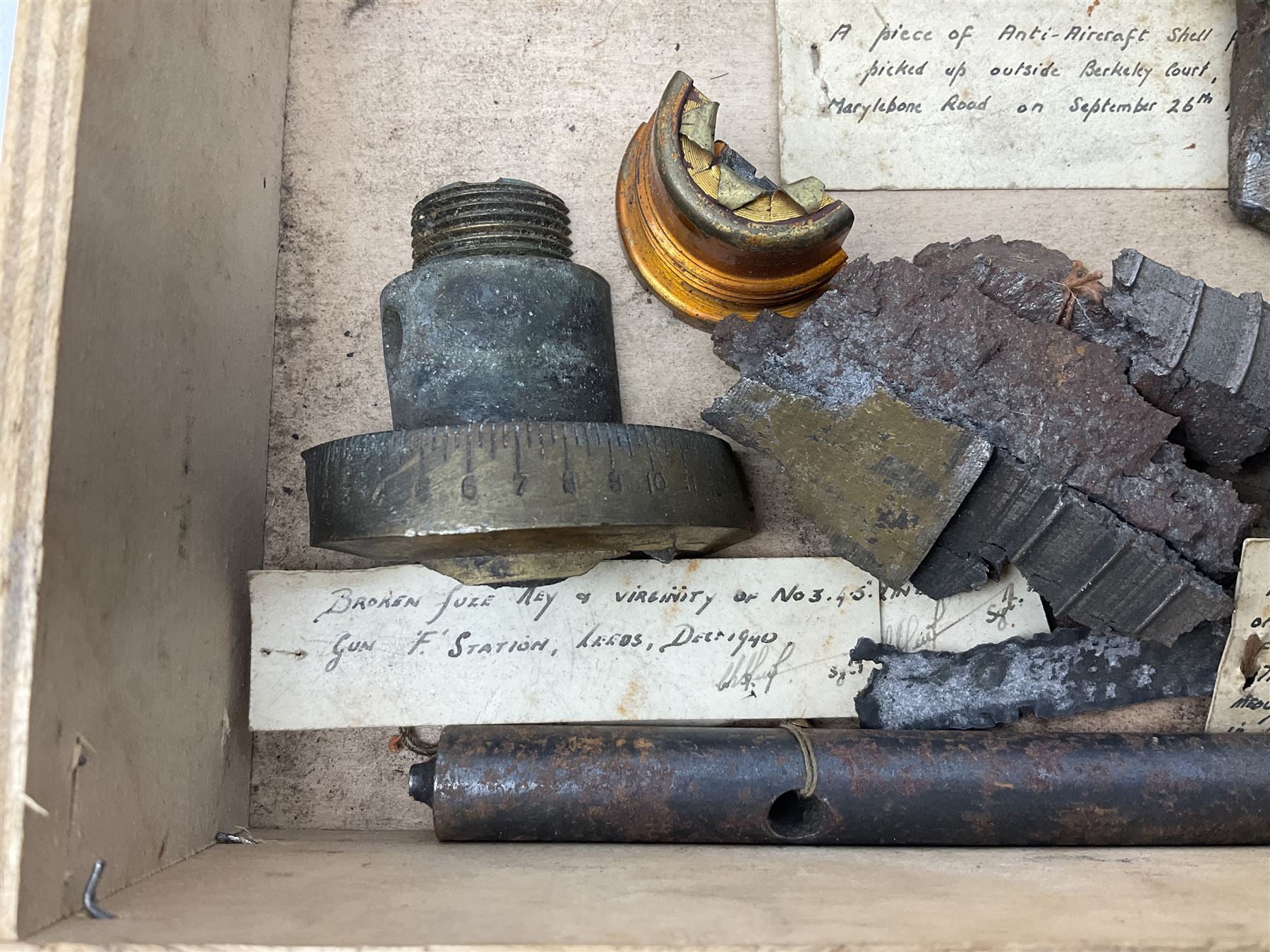 Small collection of WW2 shrapnel and German and British shell parts - Image 13 of 13