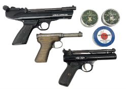 Webley Hurricane .22 air pistol with over lever action and thumb safety L27cm; Webley Premier .22 ai