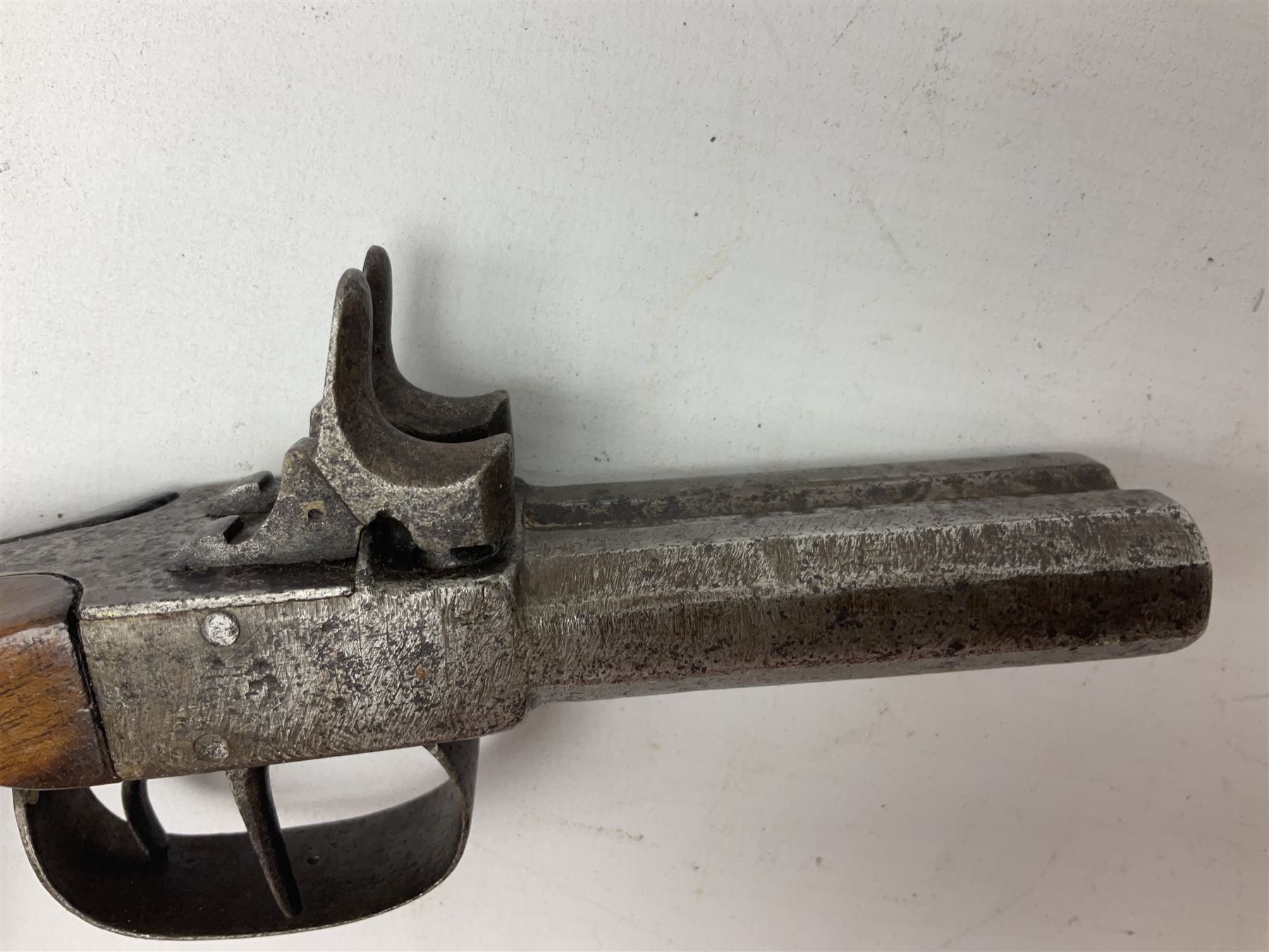 Mid 19th century double barrel percussion muff pistol - Image 13 of 16