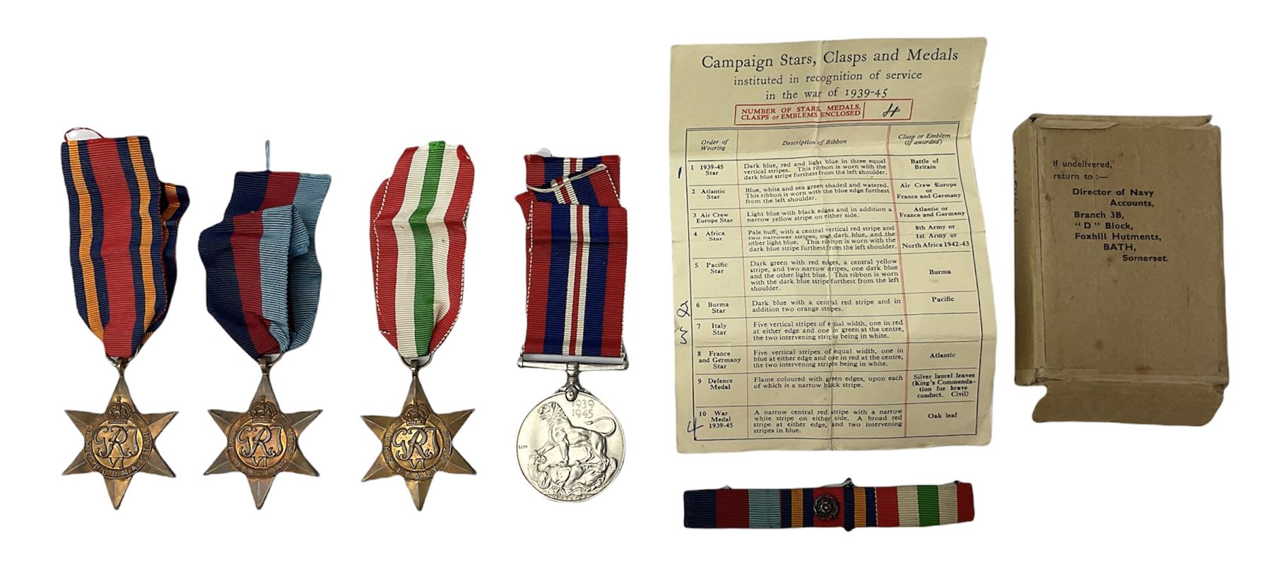 Four World War II medals comprising 1939/45 Star