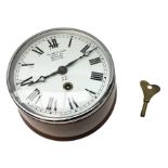 Wm. Smith & Son mahogany cased bulk head clock with chrome bezel