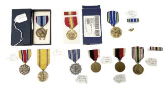 Nine American medals including WW2 Navy and Army Occupation medals