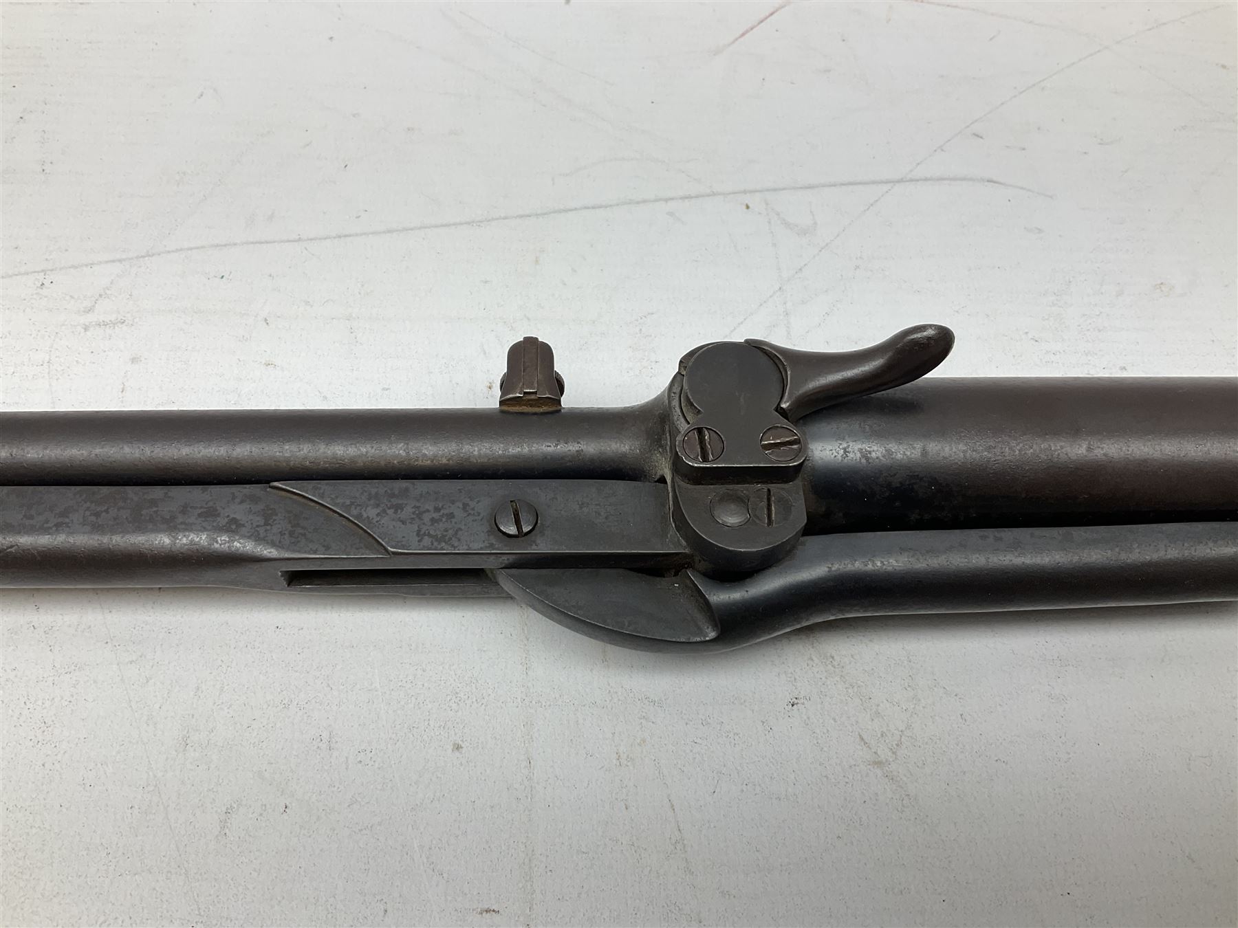 Early 20th century BSA .177 air rifle with under barrel lever cocking action - Image 14 of 16