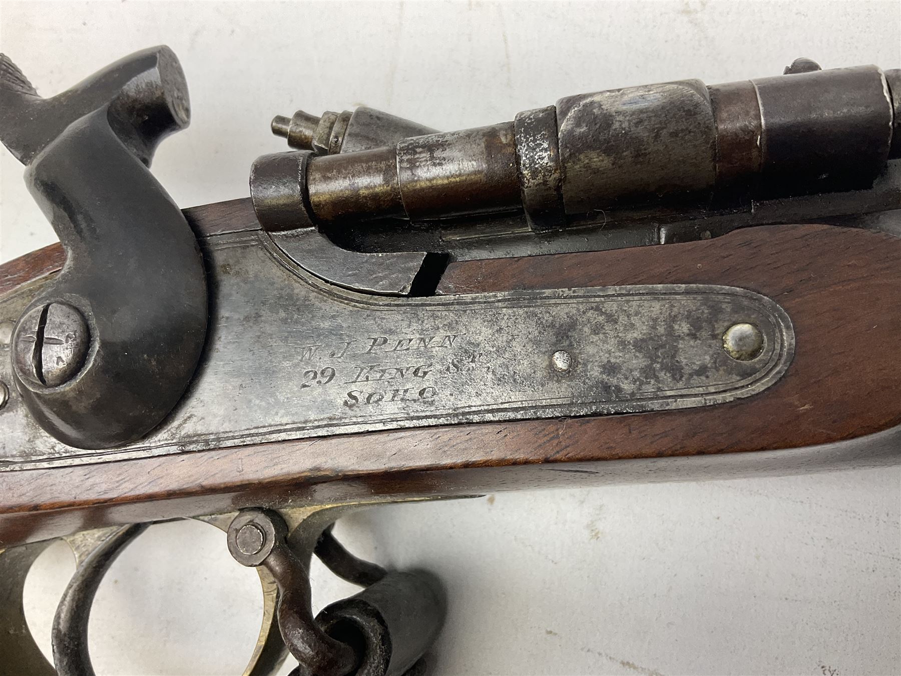 19th century W.J. Penn 29 King Street Soho officer's/volunteers type .577 Snider action gun - Image 6 of 20