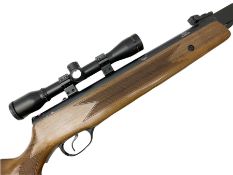 Hatsan Model 60S .22 air rifle with break-barrel action and Hawke 4 x 32 telescopic sight L115cm; in