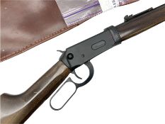 Walther Winchester '94 style .177 lever action CO2 air rifle together with two CO2 gas cylinders and