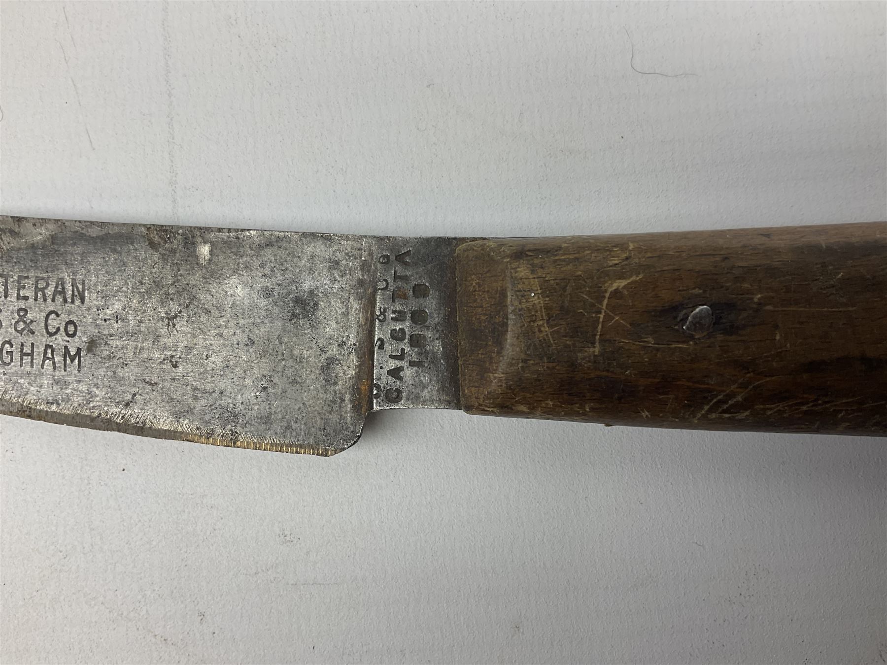 Late 19th/early 20th century billhook the blade marked 'The Veteran Yates & Co Birmingham' with Calc - Image 8 of 15