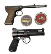 Webley Junior .177 air pistol with over lever action No.179 L22cm; Diana Model 2 .177 air pistol wit