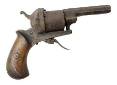 19th century 7mm five-shot pin-fire revolver