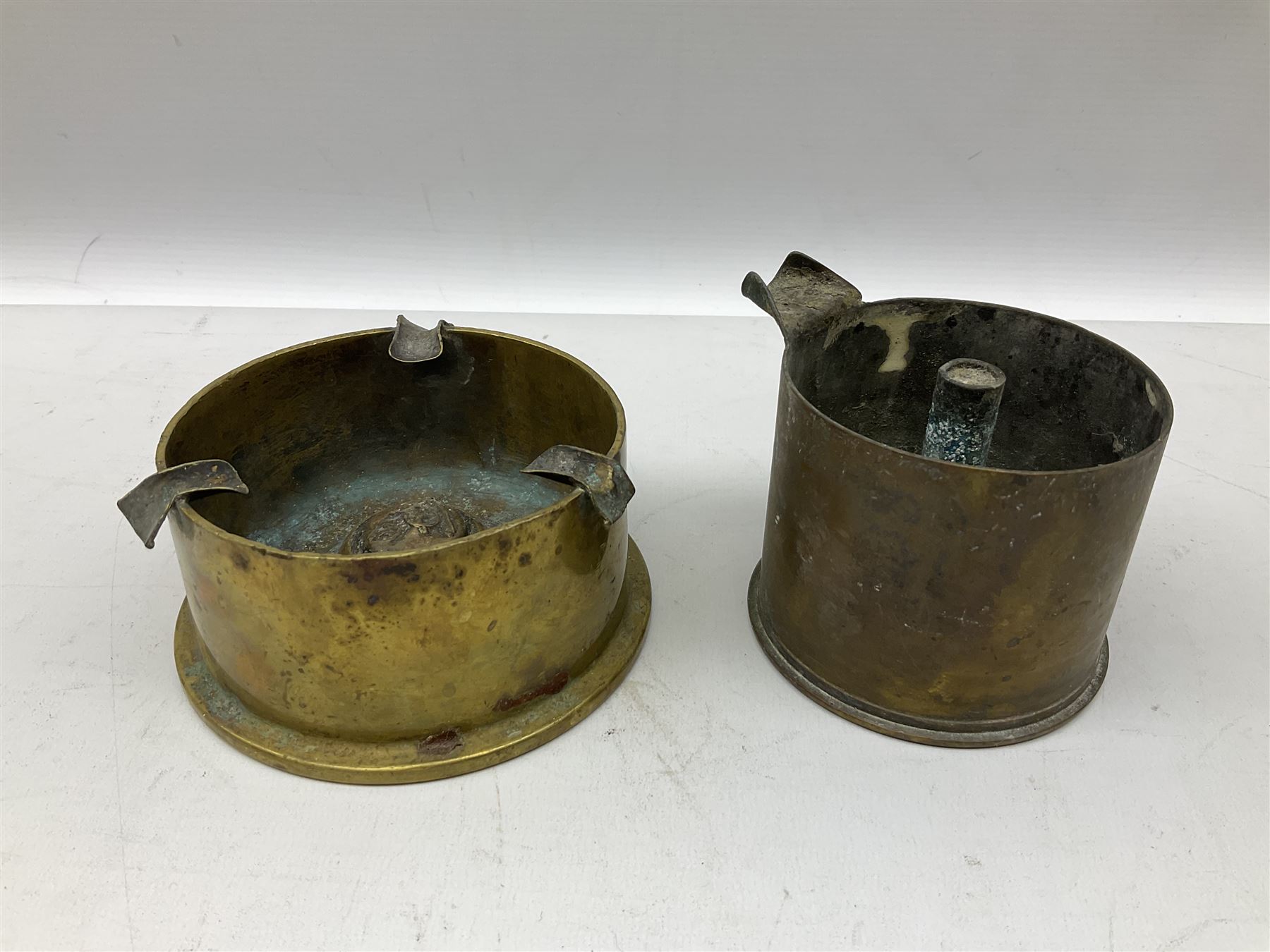 Trench Art - three WW2 brass shell case ashtrays - Image 10 of 20