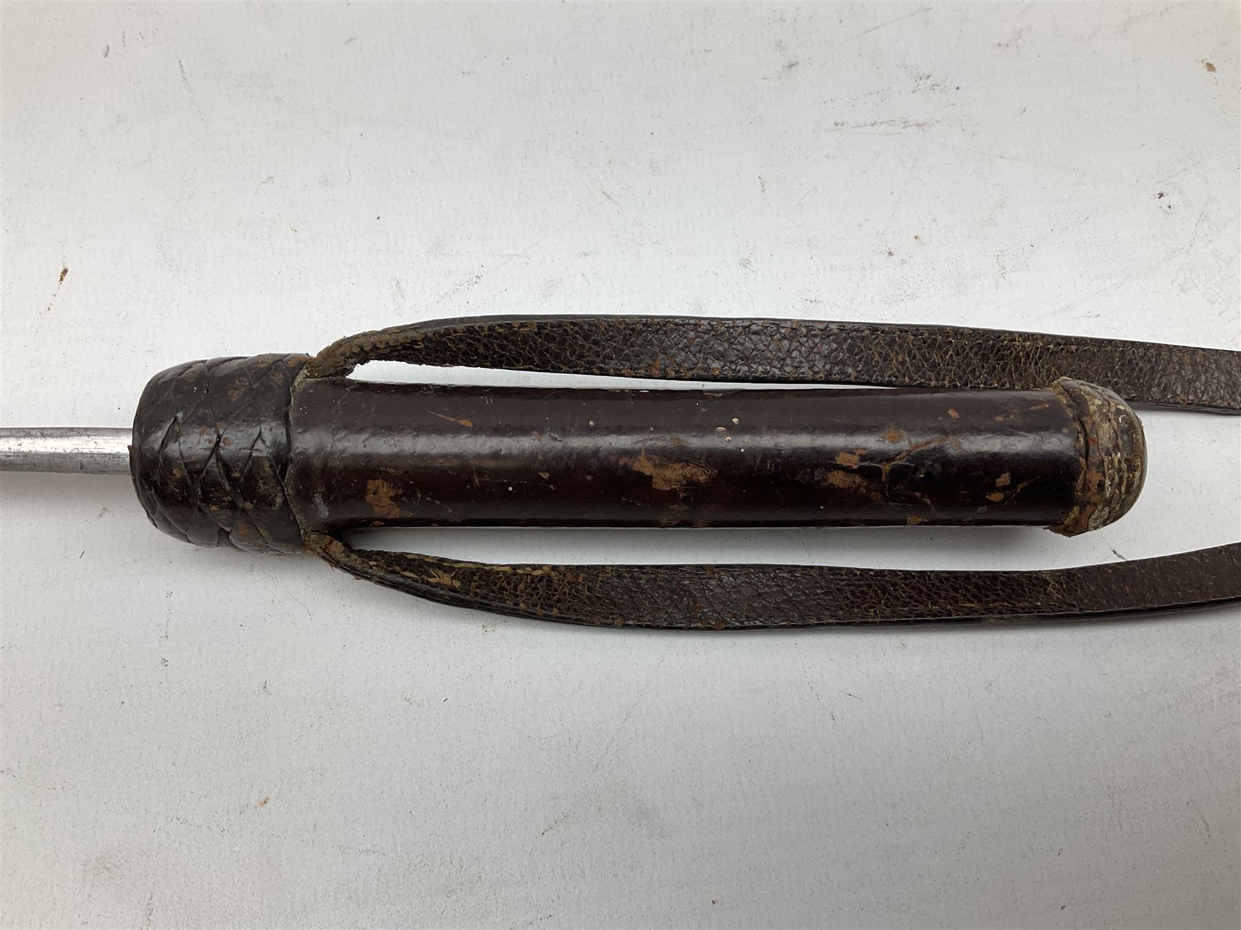 Early 20th century officer's swagger type leather covered sword stick - Image 6 of 17