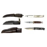 Three hunting knives