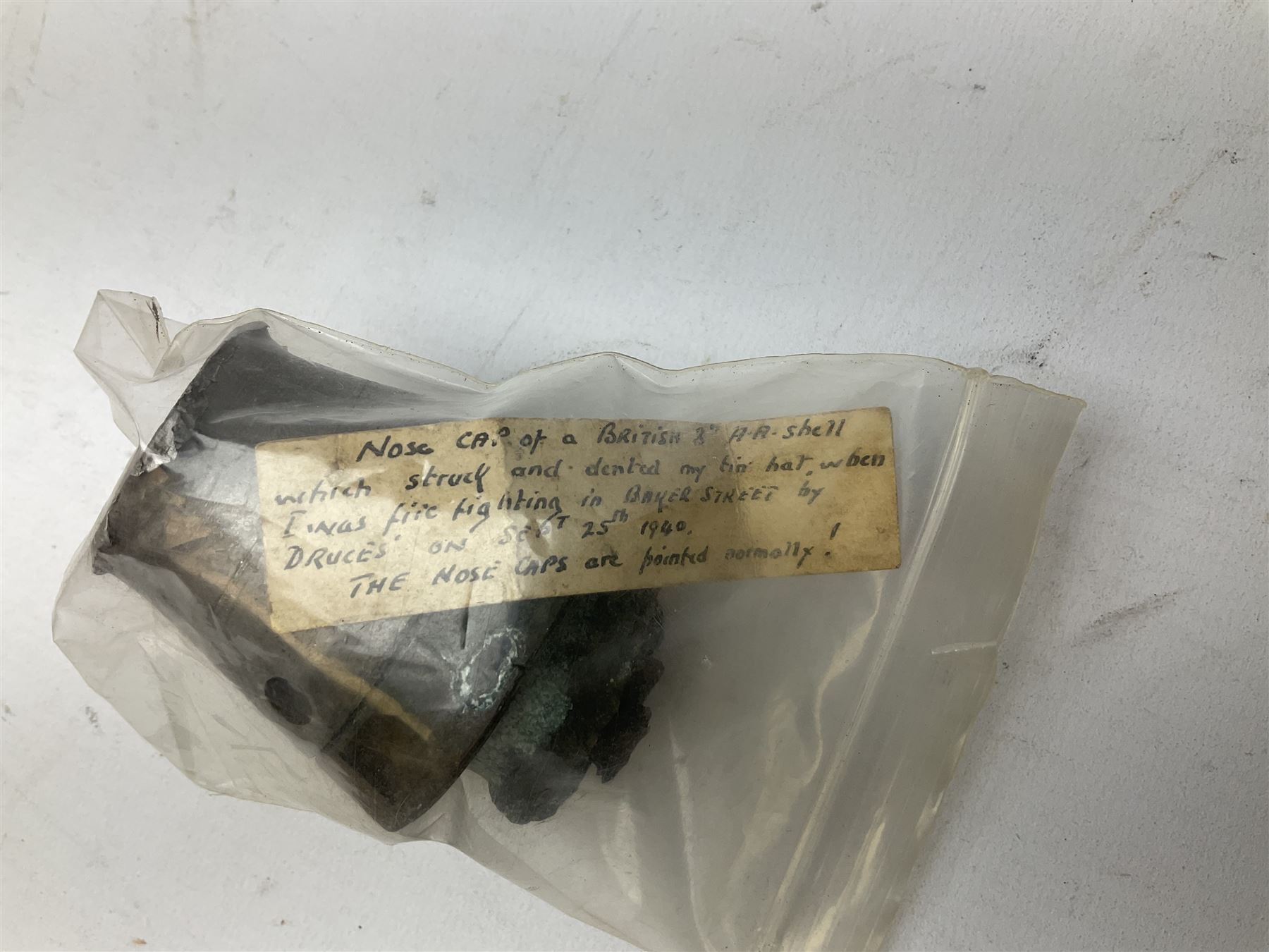 Small collection of WW2 shrapnel and German and British shell parts - Image 2 of 13