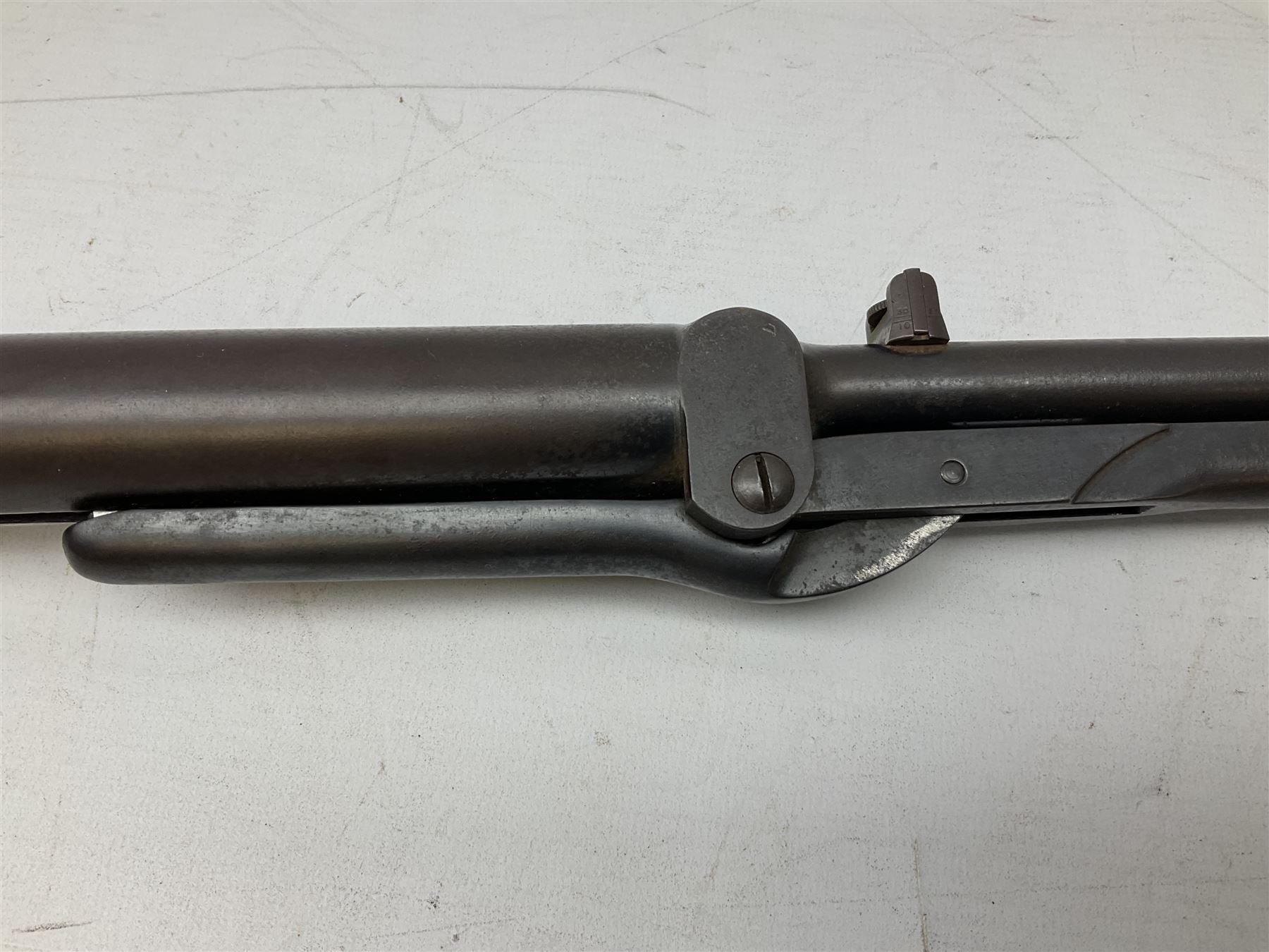 Early 20th century BSA .177 air rifle with under barrel lever cocking action - Image 8 of 16
