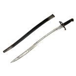 19th century Bayonet with 58cm fullered Yataghan shaped blade