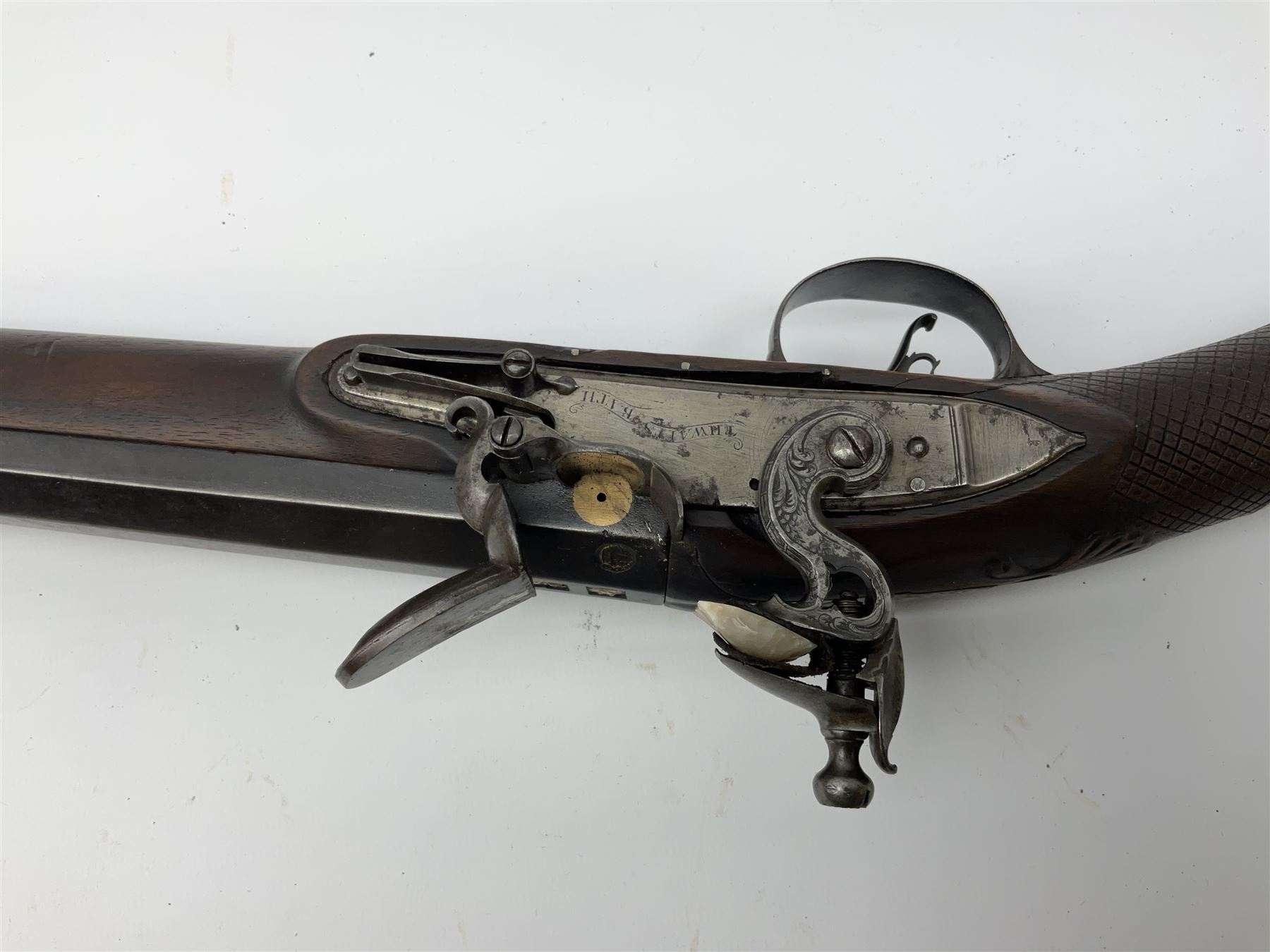 Early 19th century Thwaits Bath 12-bore flintlock single barrel fowling piece - Image 7 of 9