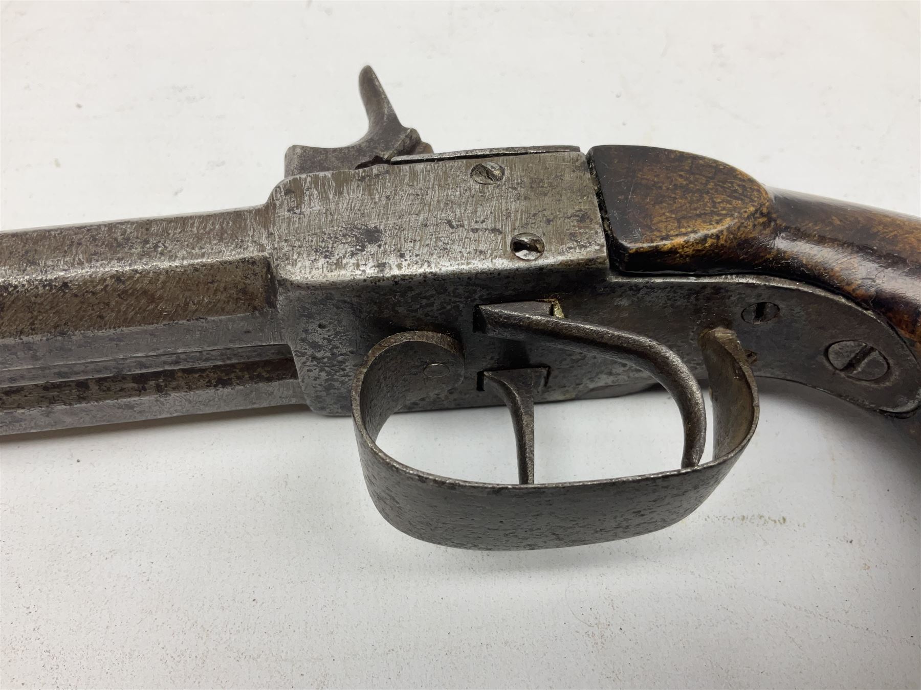 Mid 19th century double barrel percussion muff pistol - Image 15 of 16