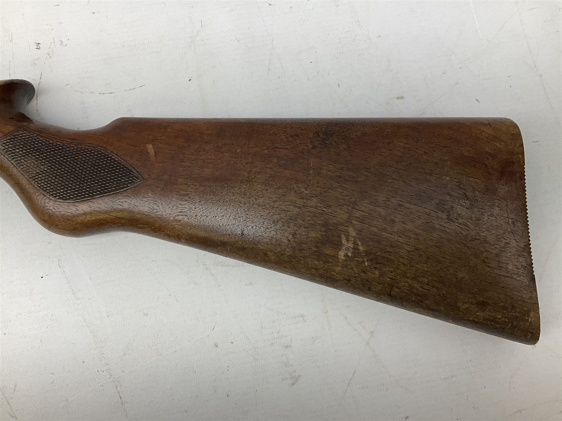 Early 20th century BSA .177 air rifle with under barrel lever cocking action - Image 12 of 16