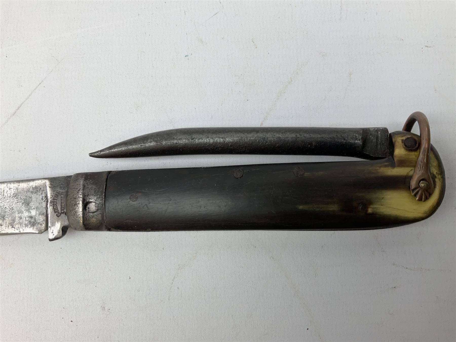 Early 20th century Royal Garrison Artillery Orkney army folding jack/clasp knife - Image 4 of 12