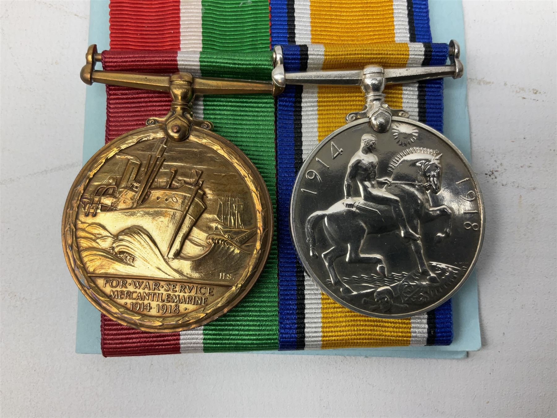 WW1 father and son medal groups comprising British War Medal and Mercantile Marine Medal awarded to - Image 16 of 16