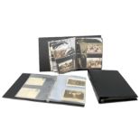Three modern loose leaf albums containing over two-hundred and thirty war and military related postc