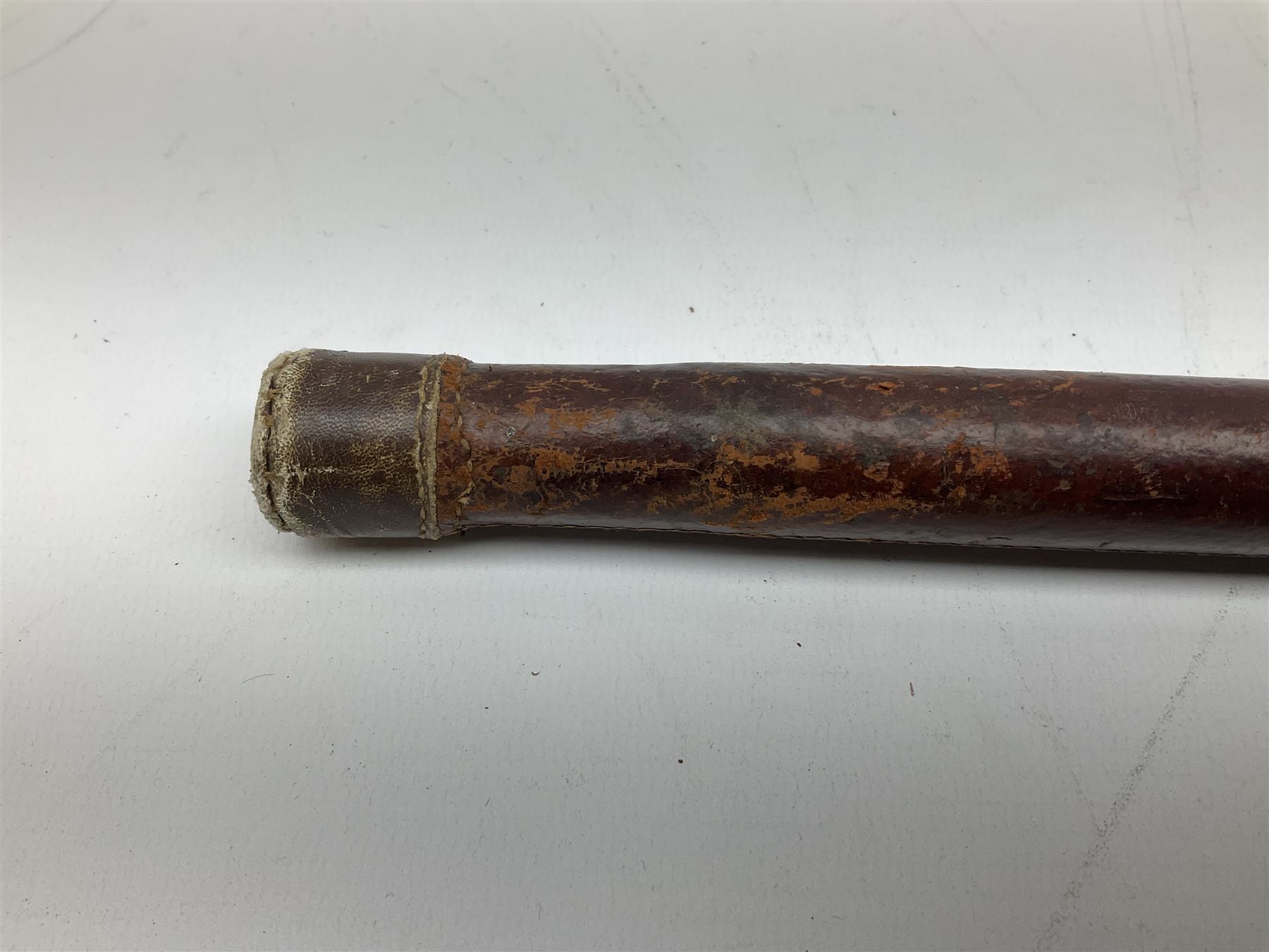 Early 20th century officer's swagger type leather covered sword stick - Image 12 of 17