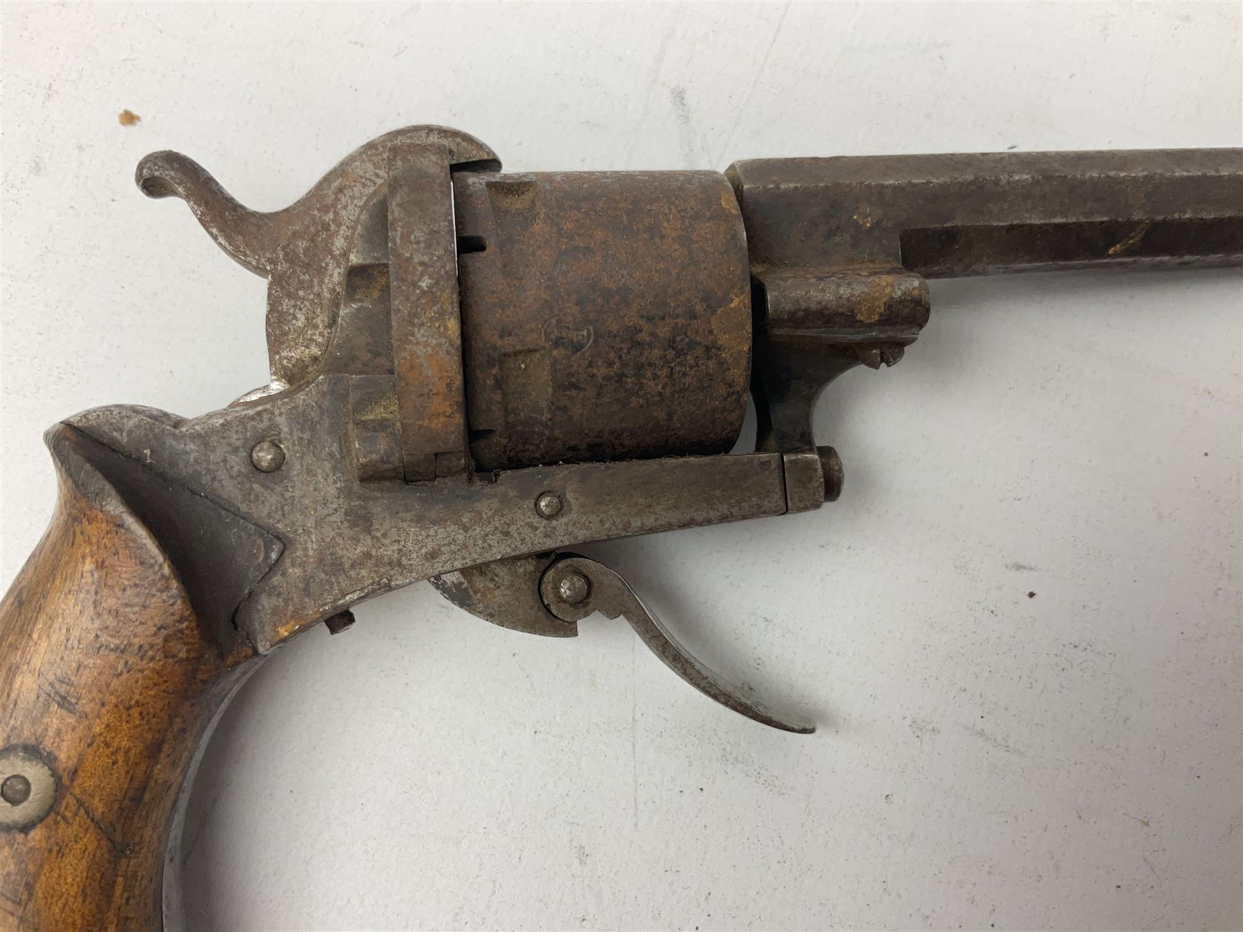 19th century 7mm five-shot pin-fire revolver - Image 3 of 14