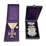 Two Japanese silver medals - Order of the Golden Kite 7th Class; and Order of the Sacred Treasure 6t