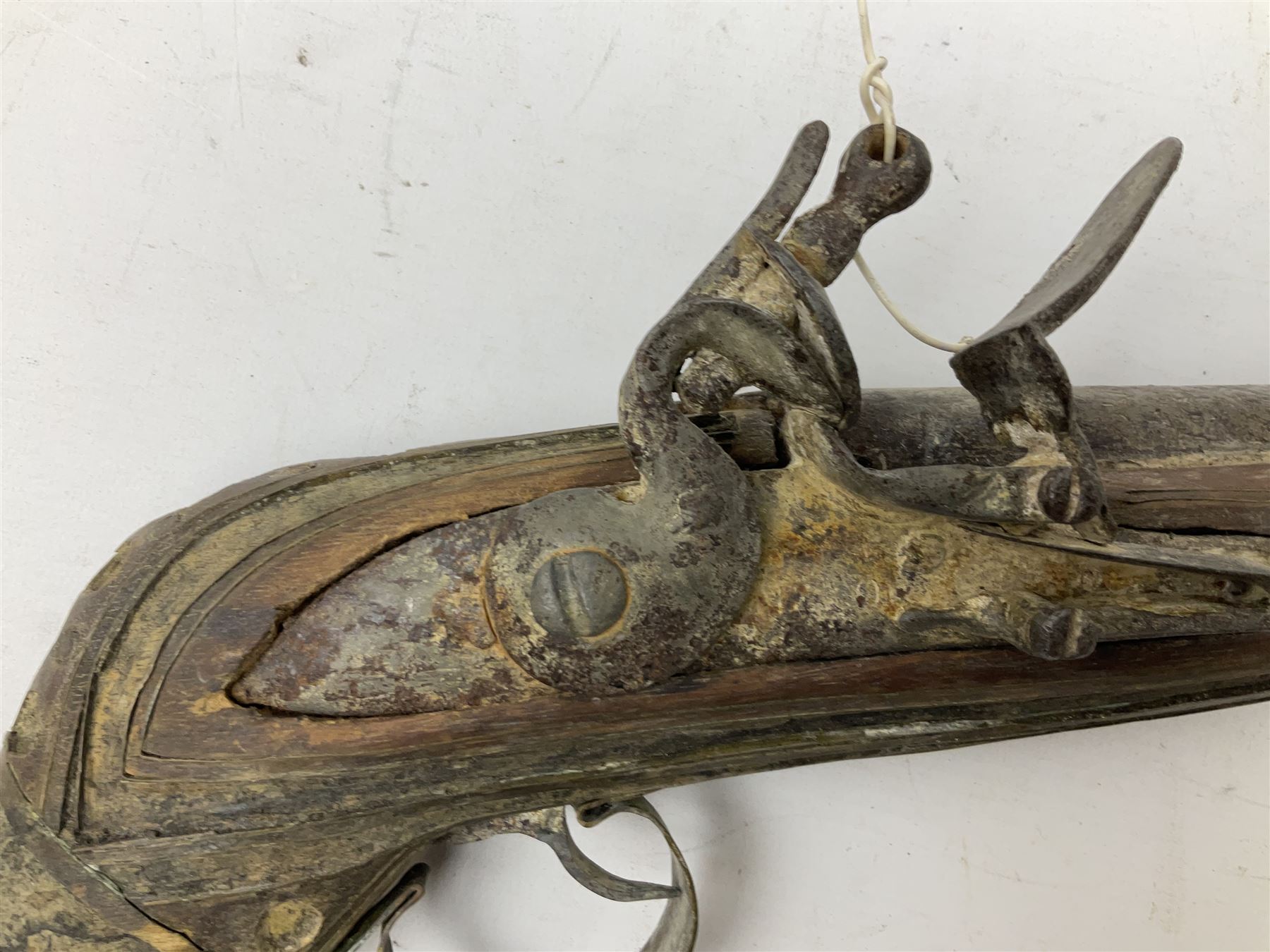 Two North African flintlock guns for restoration or wall display comprising blunderbuss with Moorish - Image 19 of 28