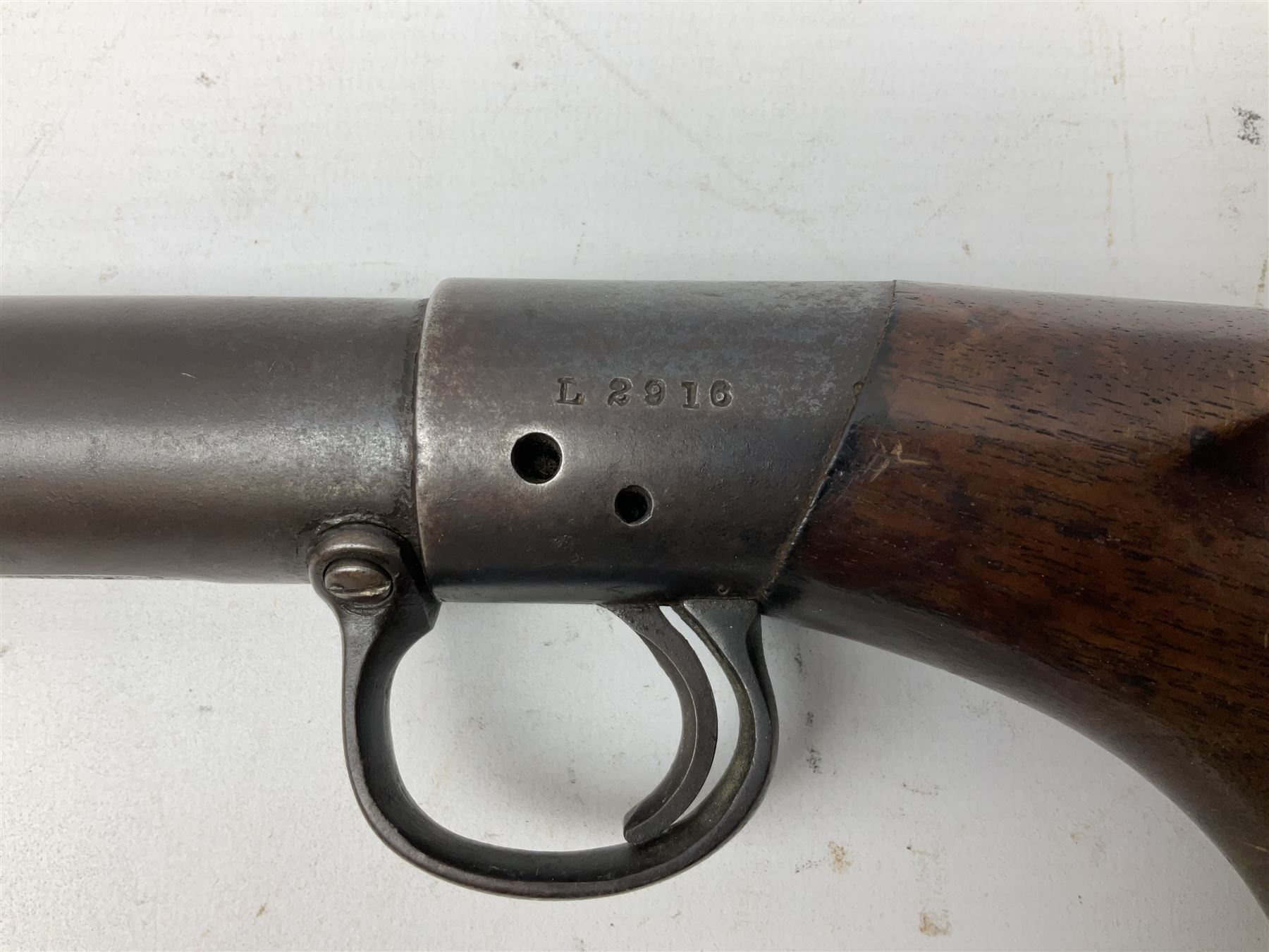 Early 20th century BSA .177 air rifle with under barrel lever cocking action - Image 13 of 16