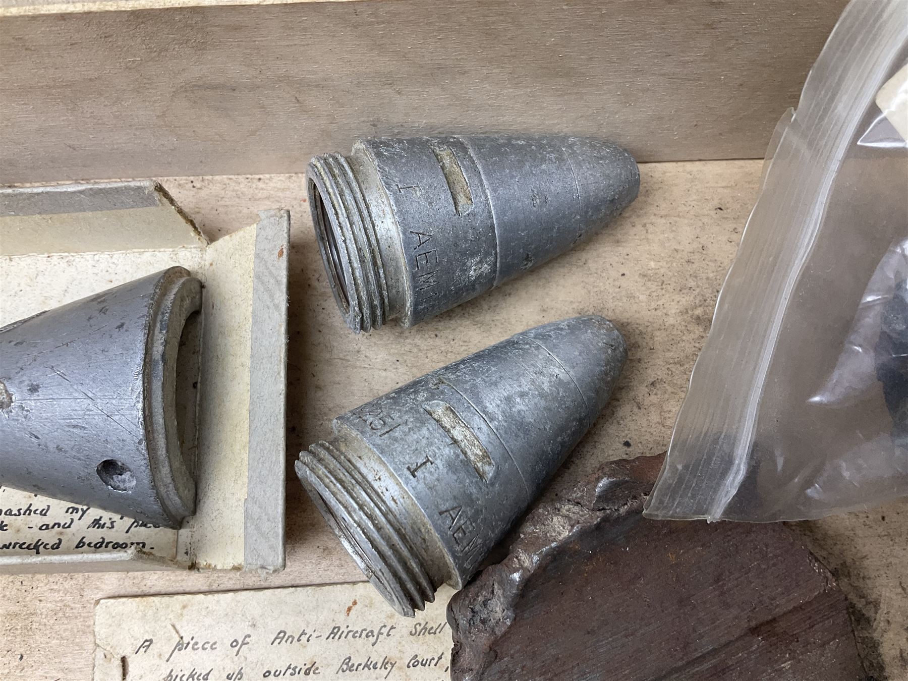 Small collection of WW2 shrapnel and German and British shell parts - Image 11 of 13