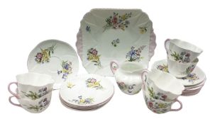 Shelley wild flowers pattern tea wares