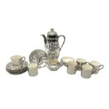 Early 20th century Gray's Pottery silver lustre coffee set for six