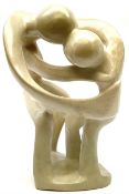 Contemporary soapstone abstract sculpture of two people