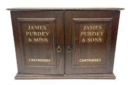 Purdy & Sons gunsmiths oak double door cartridge cabinet