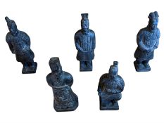 Five Chinese 'Terracotta Warrior' style figures