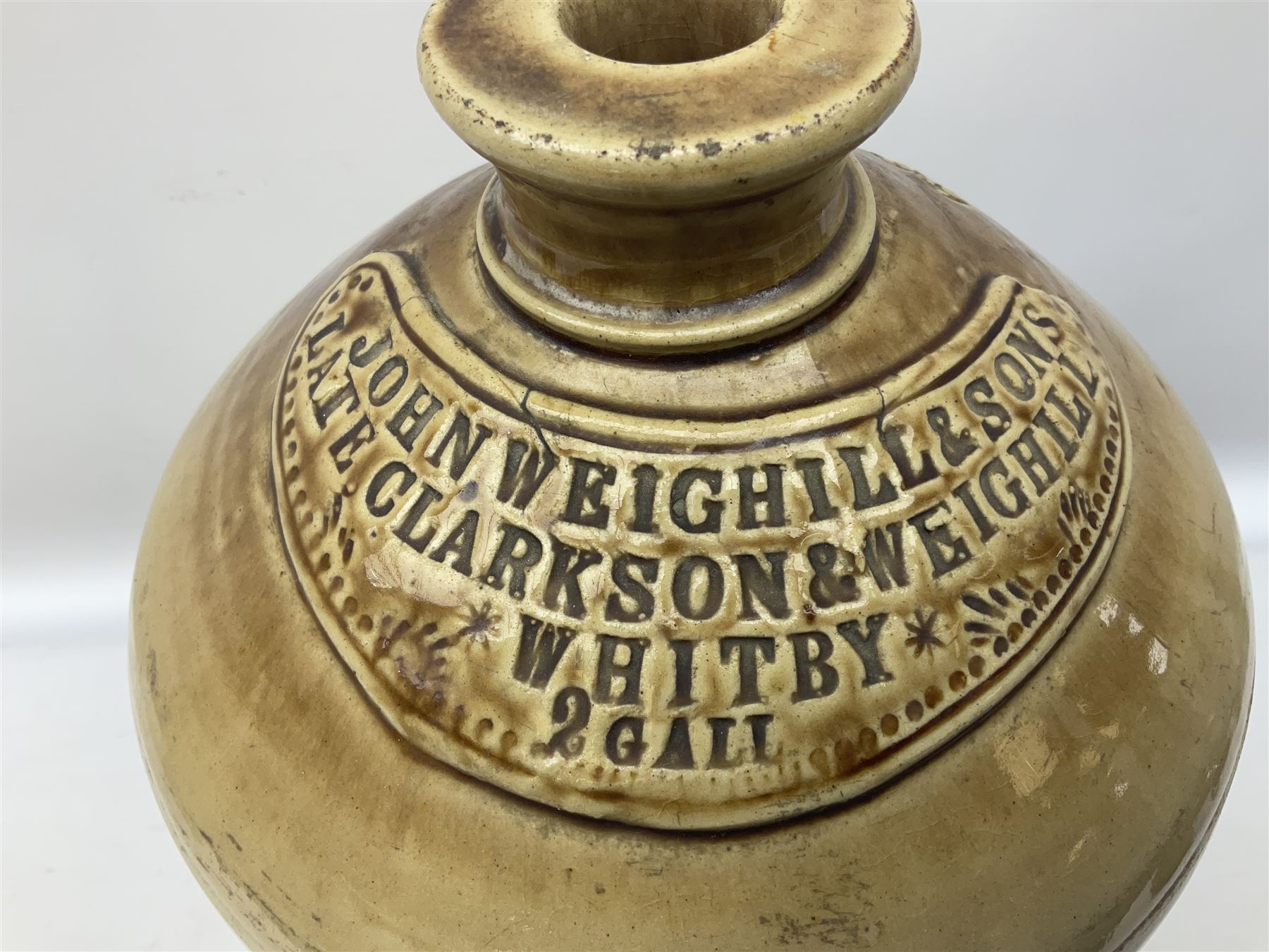 Two large 19th century stoneware bottles or flagons - Image 8 of 13