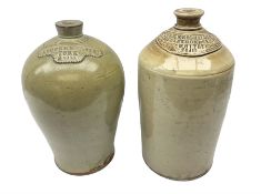 Two large 19th century stoneware bottles or flagons