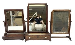 Three 19th century mahogany dressing table mirrors