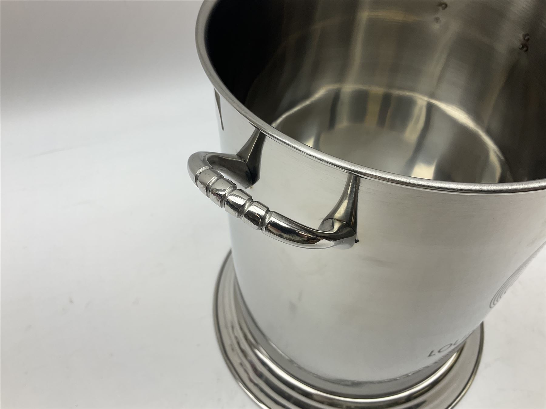 Lois Roederer champagne bucket of cylindrical form with twin handles - Image 5 of 6