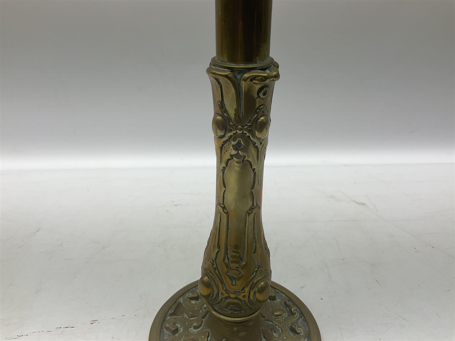 Palmer & Co of London Gothic brass altar candle stick - Image 12 of 16