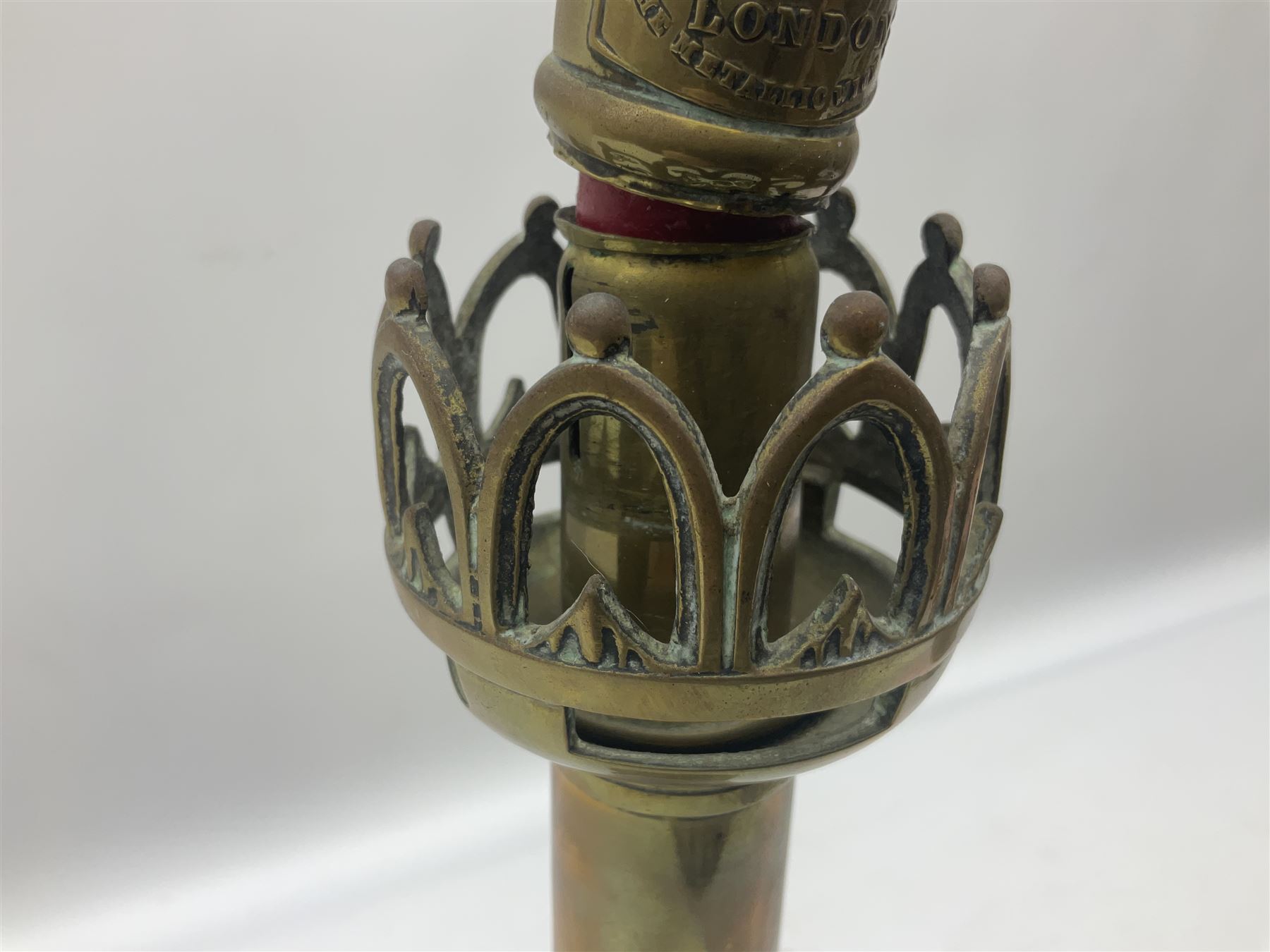 Palmer & Co of London Gothic brass altar candle stick - Image 13 of 16