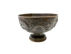 Large Chinese bronzed footed bowl